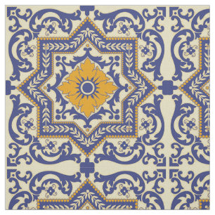 Keramik Azulejo Art-blaues orange Gewebe Stoff