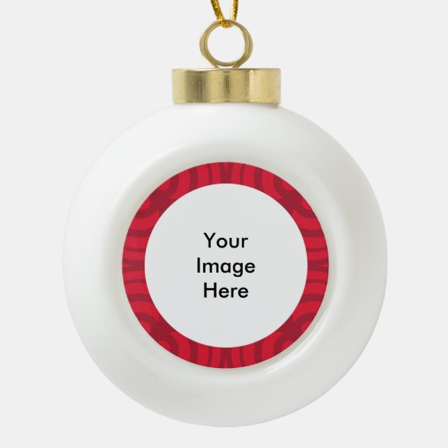 Keramik Ball Red Frame Ornament! Kugel-Ornament (Vorderseite)