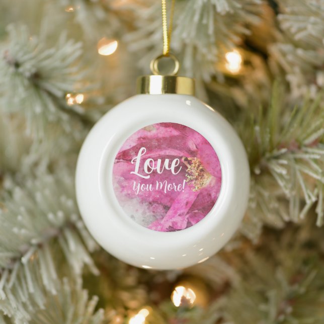 Keramik Ball Weihnachtsschmuck - "Liebe Mehr" Kugel-Ornament (Baum)