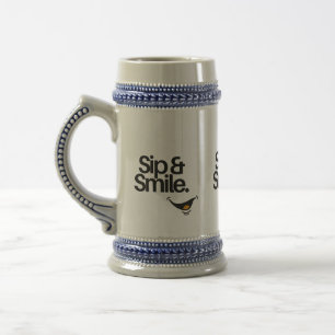 Keramik-Bierkrug – Trink & Lächle Motivationsbeche Bierglas