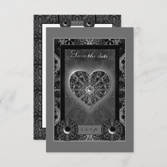 Keramik Black RSVP Karte (Vorne/Hinten)