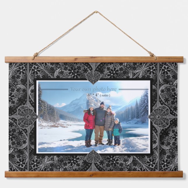 Keramik Black Wandteppich Mit Holzrahmen (Vorne)