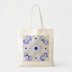Keramik blau von Griechenland & Schneeflocke Tragetasche