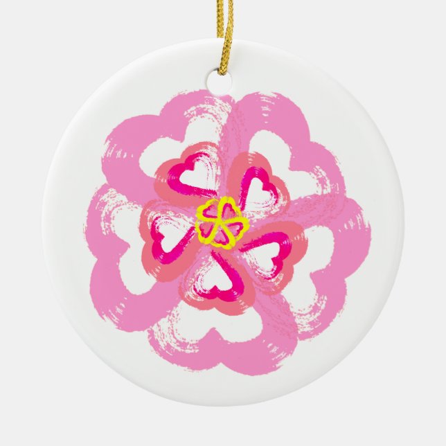 Keramik Blossom Hearts Ornament (Vorne)