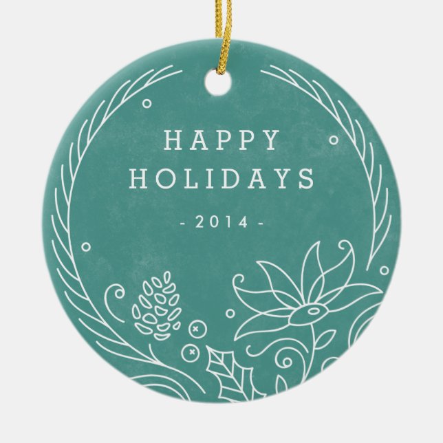 Keramik Blumenkraut - Türkis Keramikornament (Vorne)