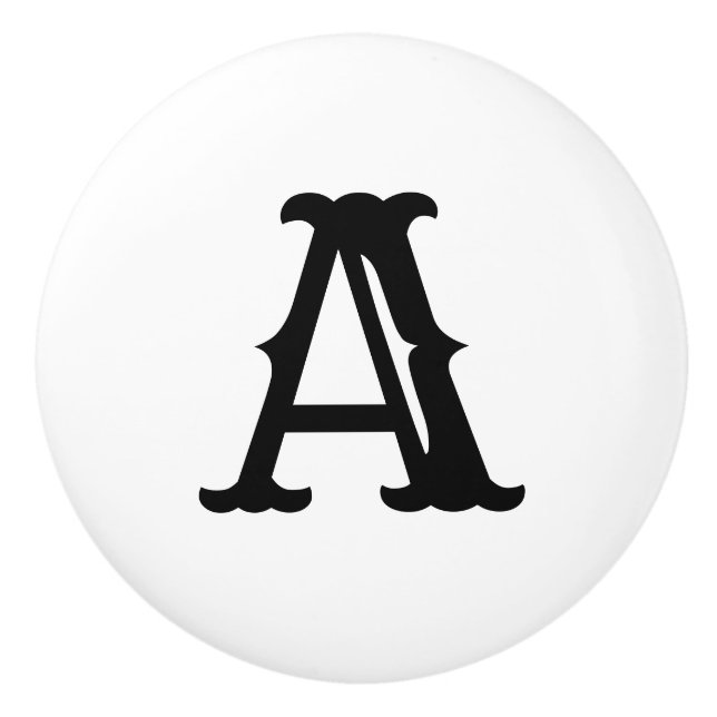 Keramik-Buchstabe-Griff-alter Westen Keramikknauf (Vorderseite)