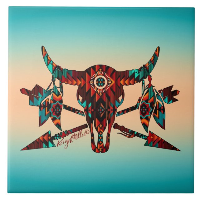 Keramik Buffalo Fliese (Vorderseite)