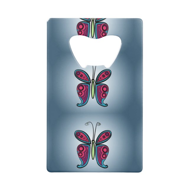Keramik Butterfly Classic Rundsticker Geldbeutel Flaschenöffner (Vorderseite)