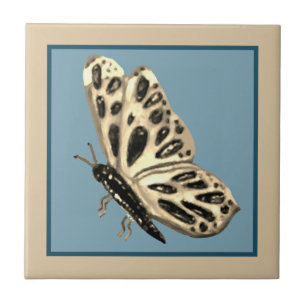 Keramik Butterfly mit Gold und Schwarz Fliese