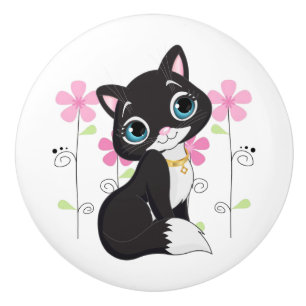 Keramik Cabinet Knob Kitty Keramikknauf