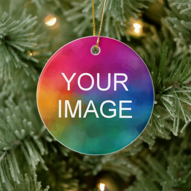 Keramik Circle Ornament Laden Sie Ihr Foto-Logo ho (Baum)