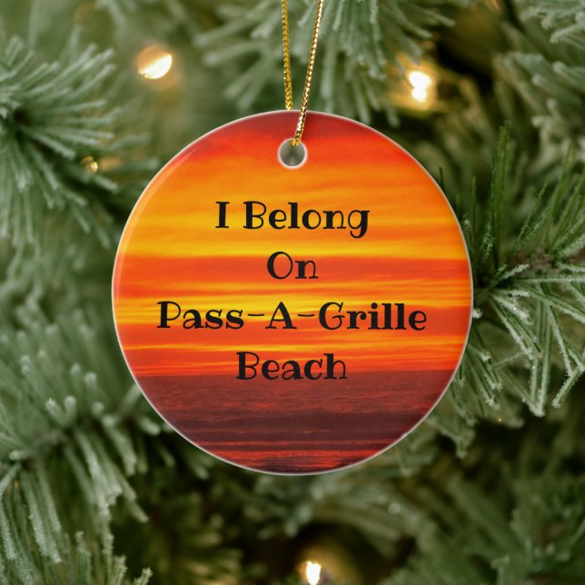 Keramik Circle Ornament of a PassAGrille Sunset (Baum)