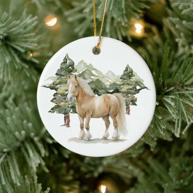 Keramik Circle Ornament - Pferd1 (Baum)