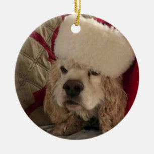 Keramik "COCKER LIEBE BEI CHRISTMAS" Keramik Ornament
