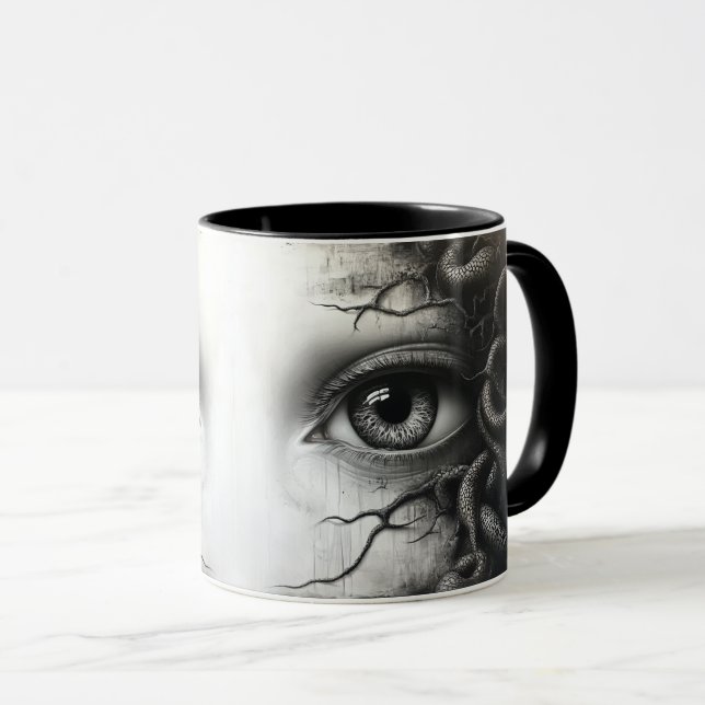 Keramik Cup "Medusa's Gaze" Tasse (VorderseiteRechts)