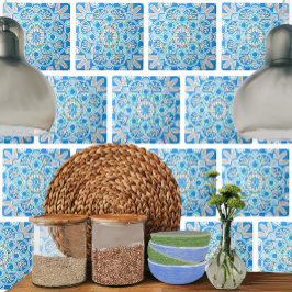 Keramik dekorative Kachel mit hellblau geometrisch