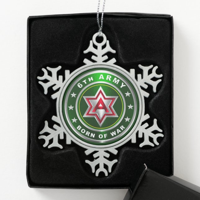 Keramik der 6. Armee Schneeflocken Zinn-Ornament (Box)