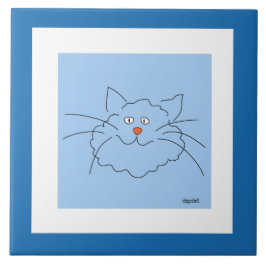 Keramik der blauen Katze Fliese