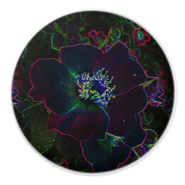 Keramik der elektrischen Rose Keramikknauf (Vorderseite)