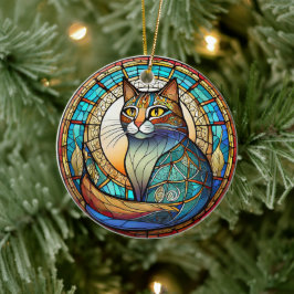 Keramik der Katze Dekorieren Gestricktes Glas Ornament