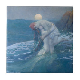 KERAMIK : DER MERMAID : E. PYLE : 1910 FLIESE