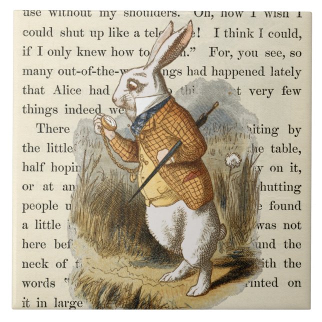 Keramik der Vintagen Alice im Wunderland Fliese (Vorderseite)