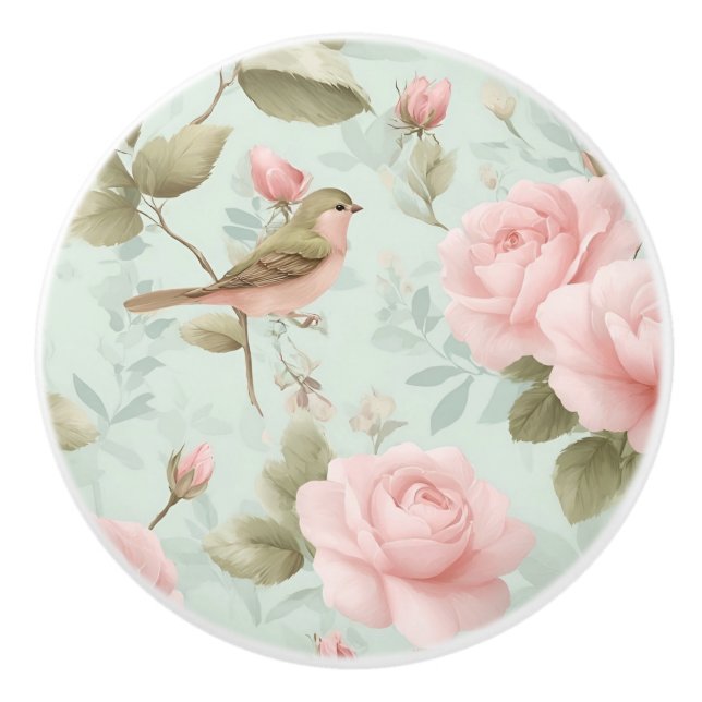 Keramik der Vintagen Rose Keramikknauf (Vorderseite)