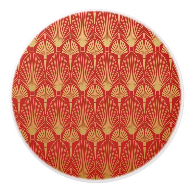 Keramik des Art Deco Lüftermusters Keramikknauf (Vorderseite)