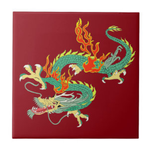 Keramik des chinesischen Drachen Fliese