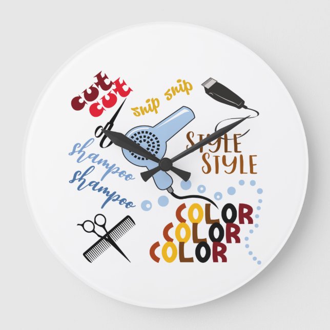 Keramik des Friseursalons Große Wanduhr (Vorderseite)