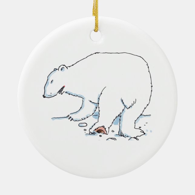Keramik des Polarbären Ornament (Hinten)