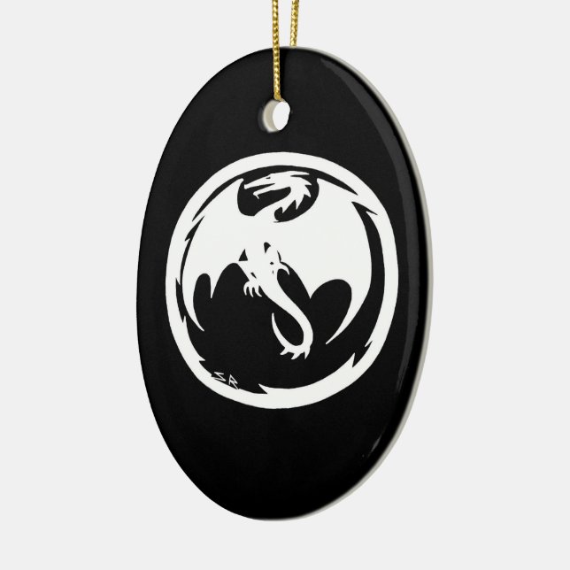 Keramik des Weißen Drachen Ornament (Links)