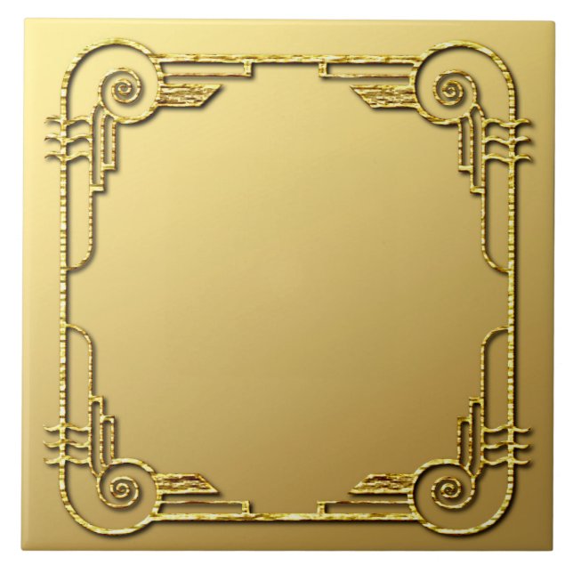 Keramik Design Tile im Gold Style Art Deco Fliese (Vorderseite)