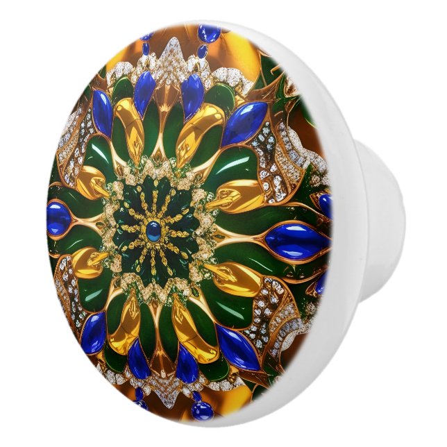 Keramik-Drehknopf ziehen mit Brasilien Farben Keramikknauf (Rechts)