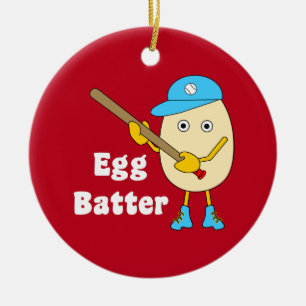 Keramik Ei Batter Egghead Ornament