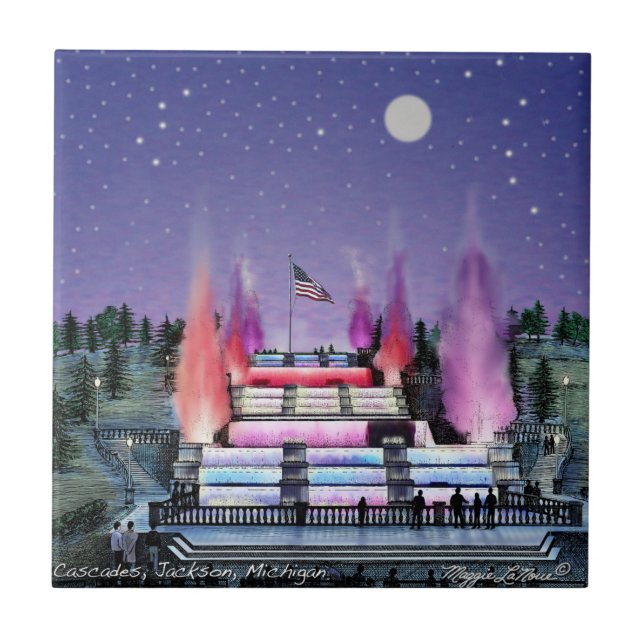 Keramik-Fliese - Kaskaden Jackson Michigan Fliese (Vorderseite)