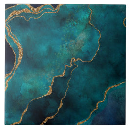 Keramik-Fliesen - Goldene Venen Marmor Aquamarin Fliese