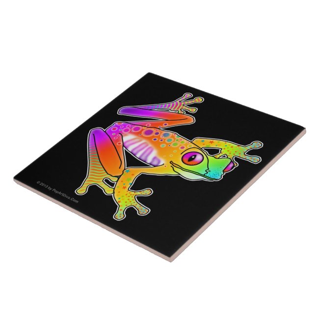 KERAMIK-FLIESEN, TRIVETS - FROSCH-POP-KUNST FLIESE (Seite)