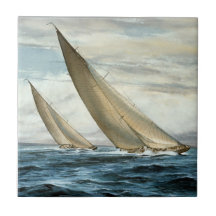 Keramik-Fliesen-Untersetzer mit maritimem Motiv