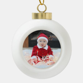 Keramik-Foto-Verzierung des Babys erste Weihnachts Keramik Kugel-Ornament