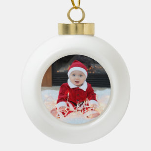 Keramik-Foto-Verzierung des Babys erste Weihnachts Keramik Kugel-Ornament