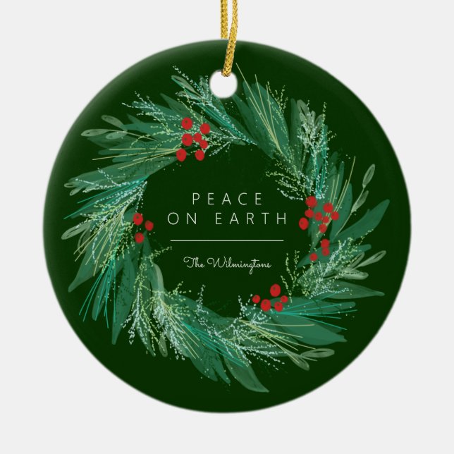 Keramik Friedliche Kranz Keramik Ornament (Vorne)