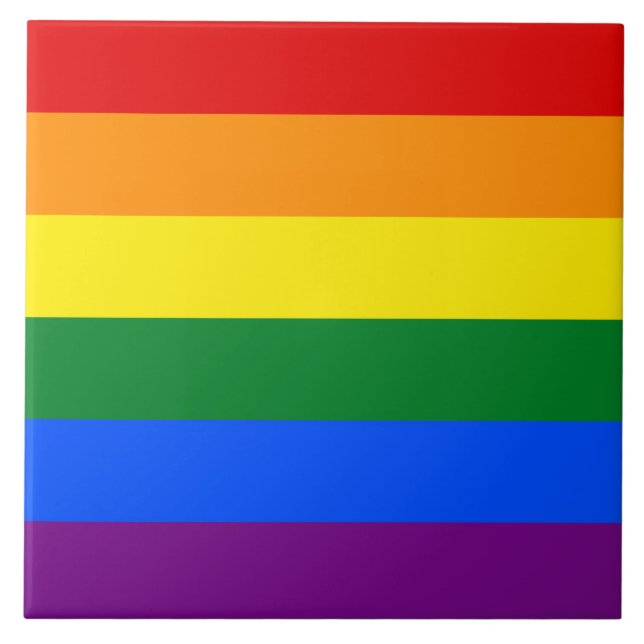 Keramik für die Flag-Fahne mit Proud Rainbow Pride Fliese (Vorderseite)