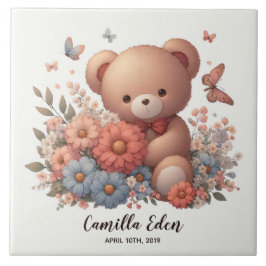 Keramik für personalisiertes Baby Geburtsname Fliese