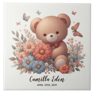 Keramik für personalisiertes Baby Geburtsname Fliese