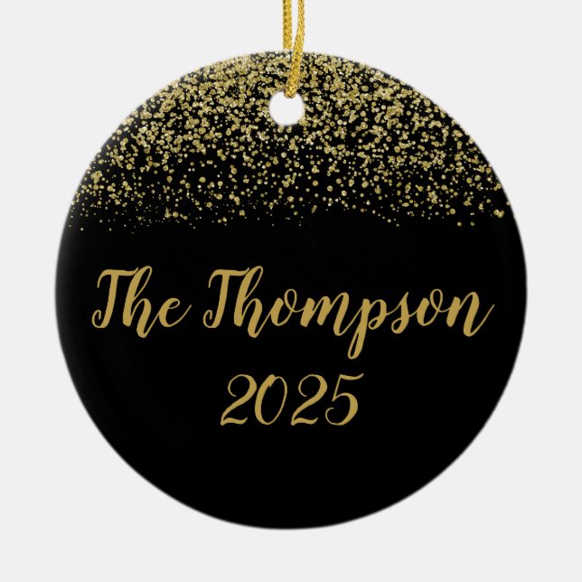 Keramik für Schwarz und Gold Keramik Ornament (Vorne)