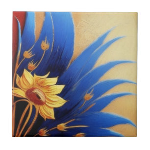 Keramik Gelb und Blau Fliese