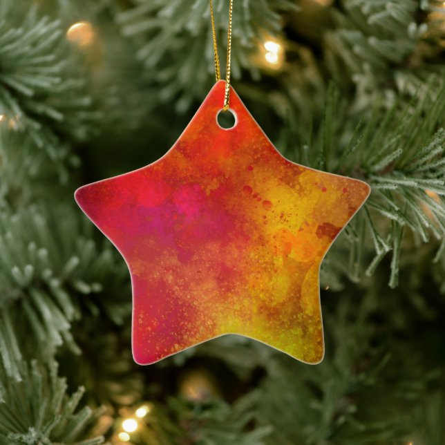 Keramik Gelb und Rosa Ornament (Baum)