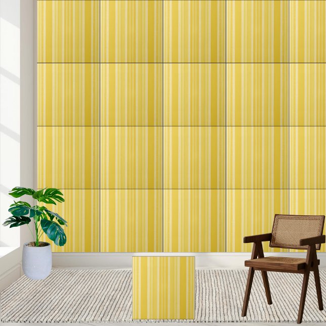 Keramik Gelborange S Tile Art 2 Fliese (Sunshine Yellow Stripe Ceramic Tile Style 2)