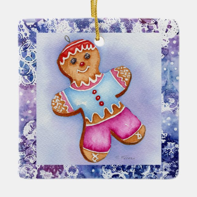Keramik "Gingerbread Boy" Keramikornament (Vorderseite)